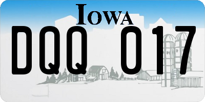 IA license plate DQQ017