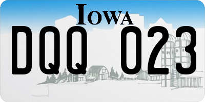 IA license plate DQQ023