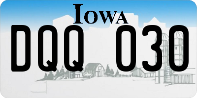 IA license plate DQQ030