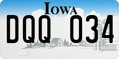 IA license plate DQQ034