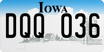 IA license plate DQQ036