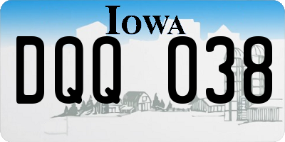 IA license plate DQQ038