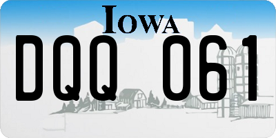 IA license plate DQQ061