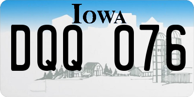 IA license plate DQQ076
