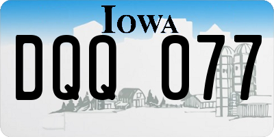 IA license plate DQQ077