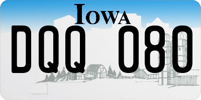 IA license plate DQQ080
