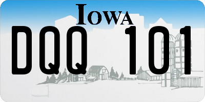 IA license plate DQQ101