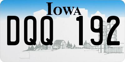 IA license plate DQQ192