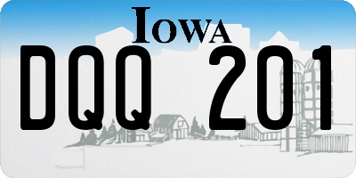 IA license plate DQQ201