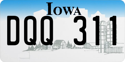 IA license plate DQQ311