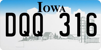 IA license plate DQQ316
