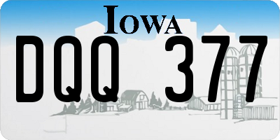 IA license plate DQQ377