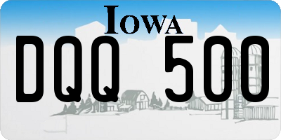 IA license plate DQQ500