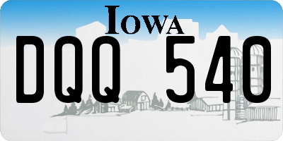 IA license plate DQQ540