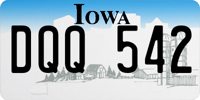 IA license plate DQQ542