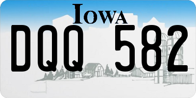 IA license plate DQQ582