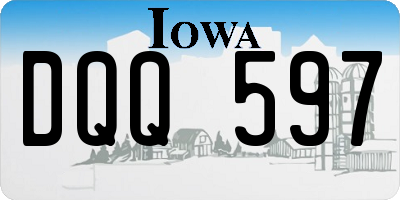 IA license plate DQQ597
