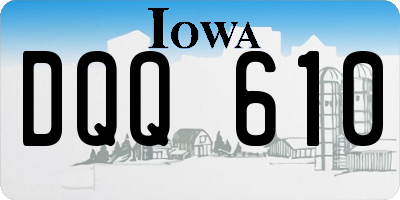 IA license plate DQQ610