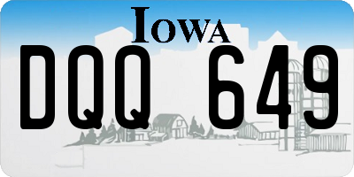 IA license plate DQQ649