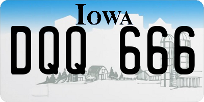 IA license plate DQQ666