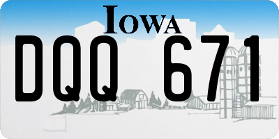 IA license plate DQQ671