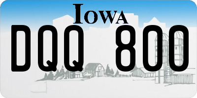 IA license plate DQQ800