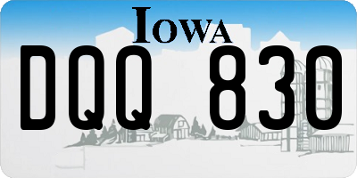 IA license plate DQQ830