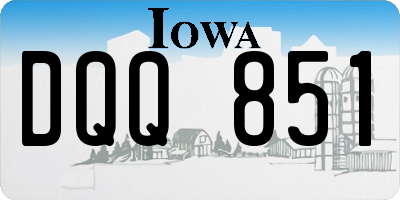 IA license plate DQQ851