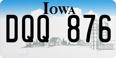 IA license plate DQQ876