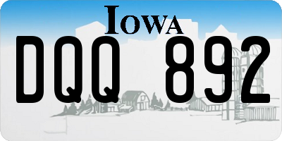 IA license plate DQQ892
