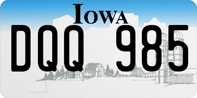 IA license plate DQQ985