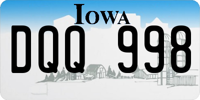 IA license plate DQQ998
