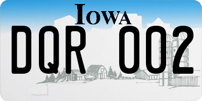 IA license plate DQR002