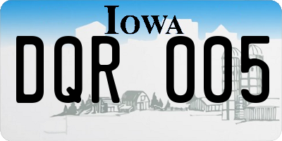 IA license plate DQR005