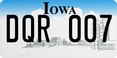 IA license plate DQR007