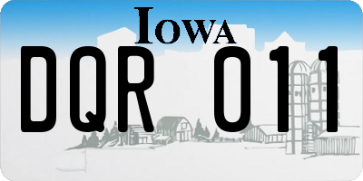 IA license plate DQR011