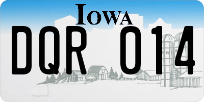 IA license plate DQR014