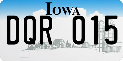 IA license plate DQR015