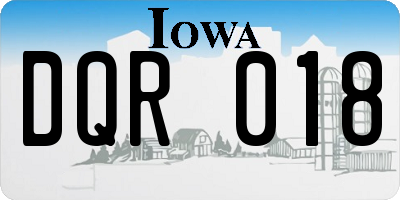 IA license plate DQR018