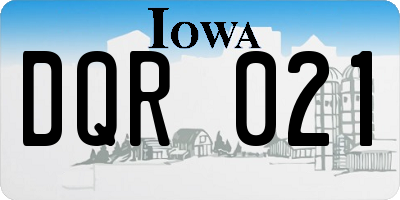 IA license plate DQR021