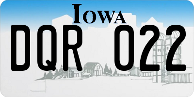 IA license plate DQR022