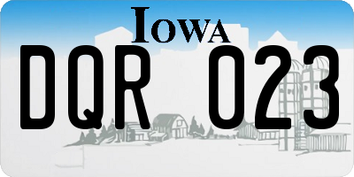 IA license plate DQR023