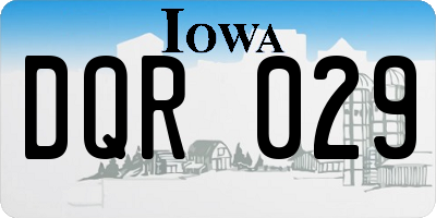 IA license plate DQR029
