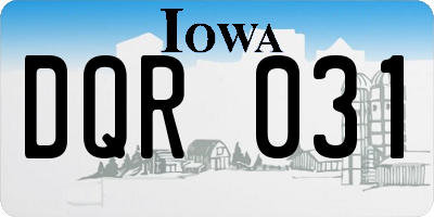 IA license plate DQR031
