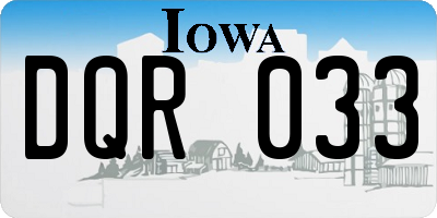 IA license plate DQR033