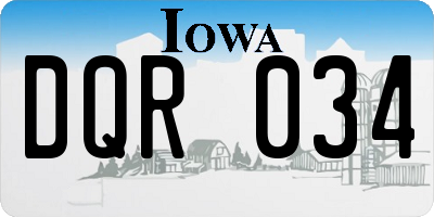 IA license plate DQR034
