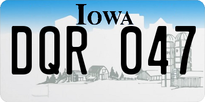 IA license plate DQR047