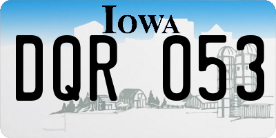 IA license plate DQR053