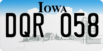 IA license plate DQR058