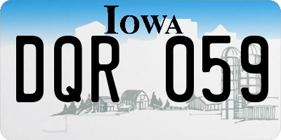 IA license plate DQR059